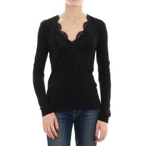 MAGLIETTA CON PIZZO NERO